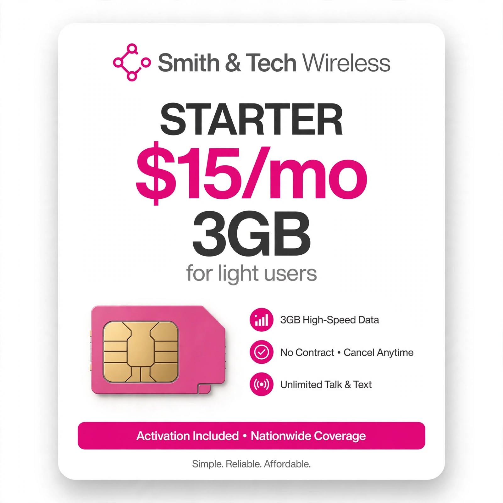 Starter Wireless - 3GB - $15/mo