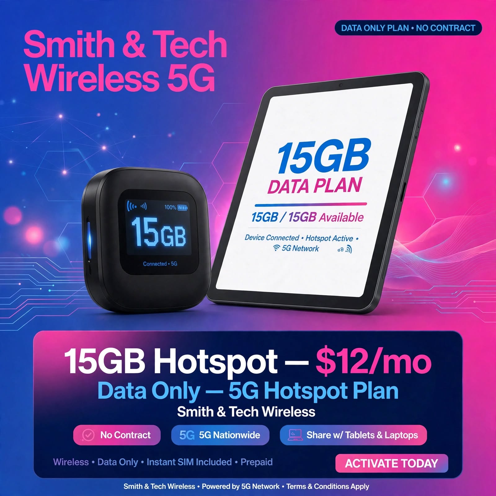 TABLET / KIDS TABLET 15GB - $12/mo