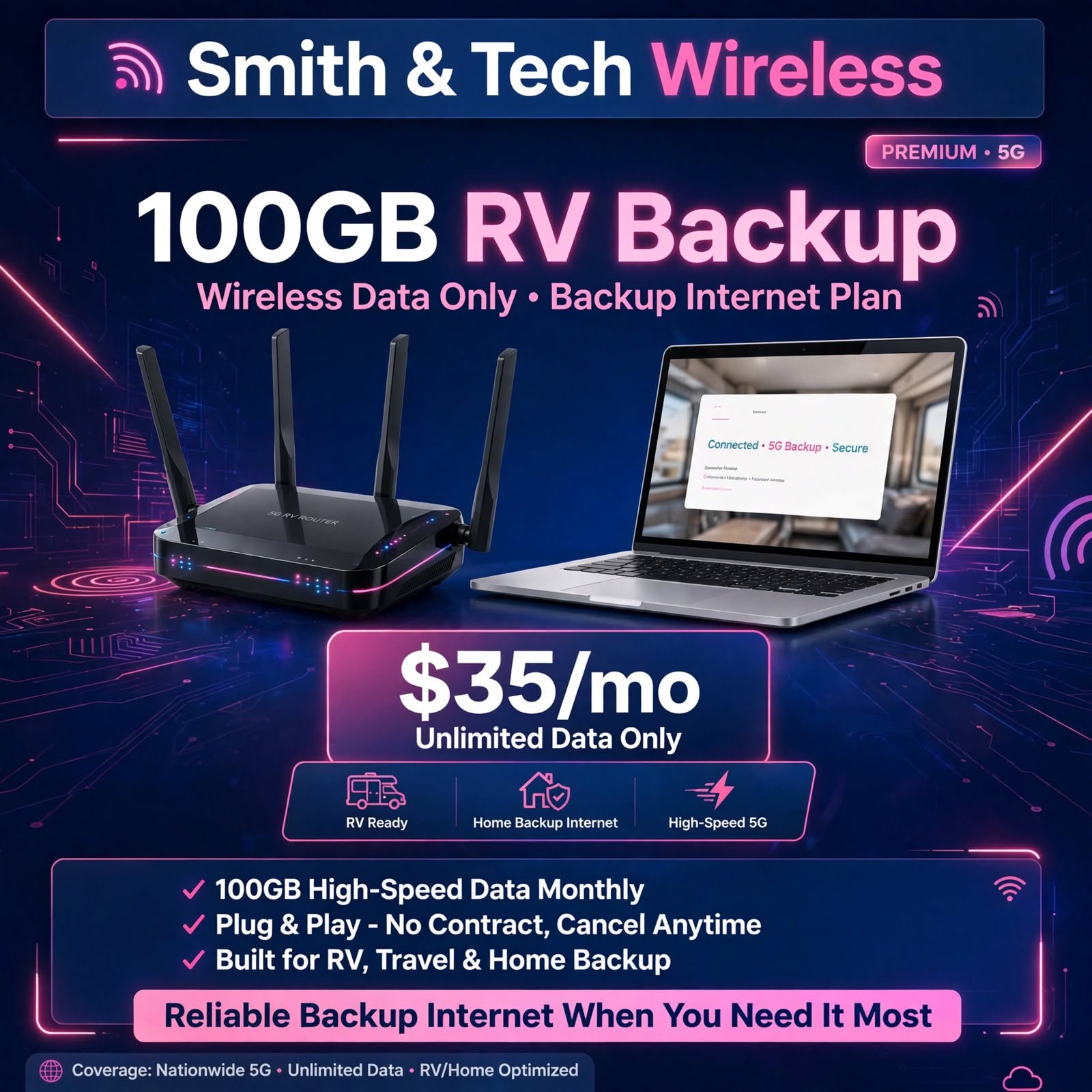 UNLIMITED HOTSPOT 100GB - $35/mo